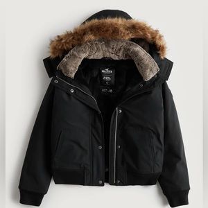 Hollister Faux Fur Lined Bomber Jacket